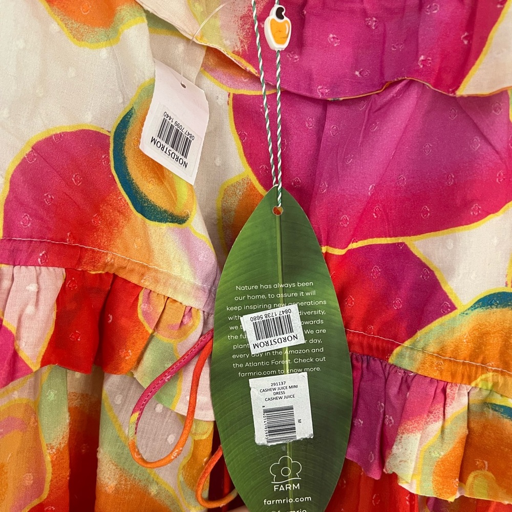 FARM Rio Multicolor Floral Mini Dress — Pink, Orange, Green - Picture 5 of 5